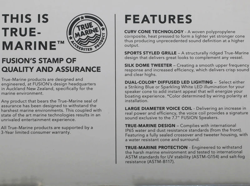 Fusion SG-FL77SPW Signature Marine Speakers With LED 7.7in 280W White 2 Fusion SG-FL77SPW Signature Marine Speakers With LED 7.7in 280W White - Image 2