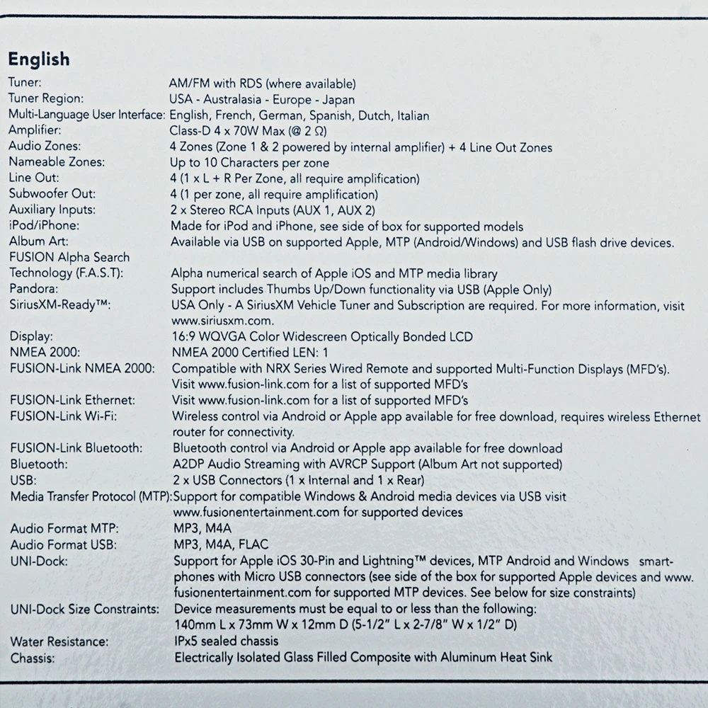 Fusion MS-UD755 Marine Stereo With Internal UNI-Dock 3 Fusion MS-UD755 Marine Stereo With Internal UNI-Dock - Image 3