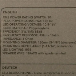 Fusion EL Series Shallow Mount Sport LED Speakers 6.5in 80W -Cheap Fusion Store 117968 5 n