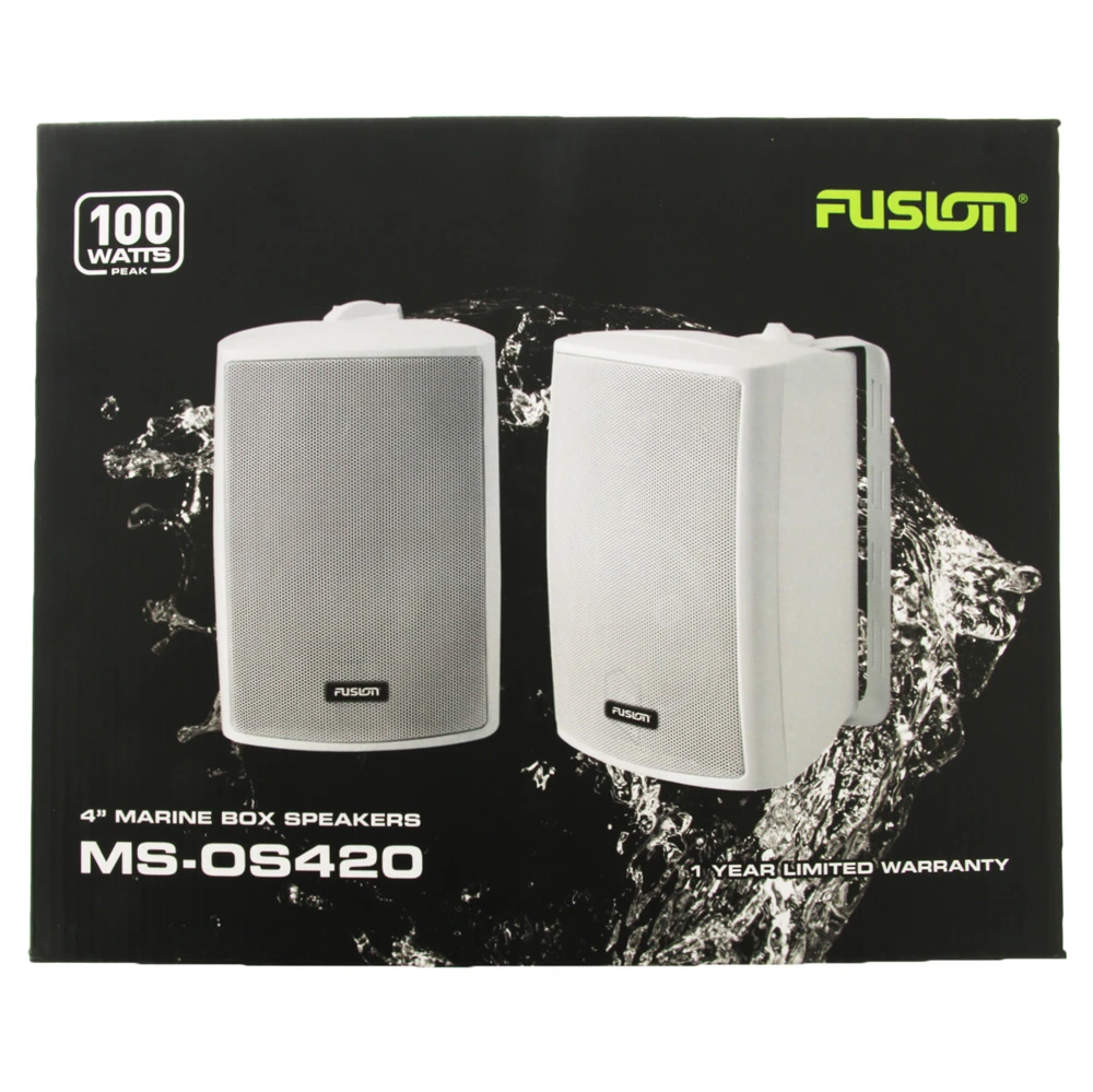 Fusion 2-Way Marine Box Speakers 4in 100W Pair 1 Fusion 2-Way Marine Box Speakers 4in 100W Pair