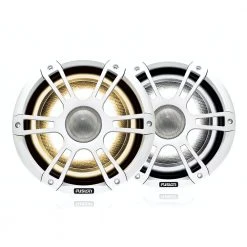 Fusion Signature Series 3 Sports White Coaxial Marine Speakers With Regulator 6.5in 230W