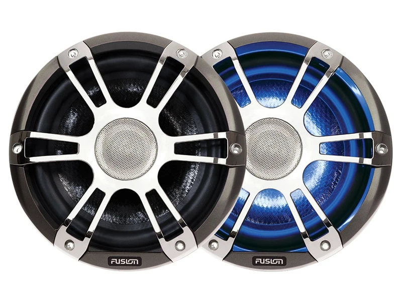 Fusion 2-Way Coaxial Sports Chrome LED Marine Speakers With Regulator 7.7in 280W 1 Fusion 2-Way Coaxial Sports Chrome LED Marine Speakers With Regulator 7.7in 280W